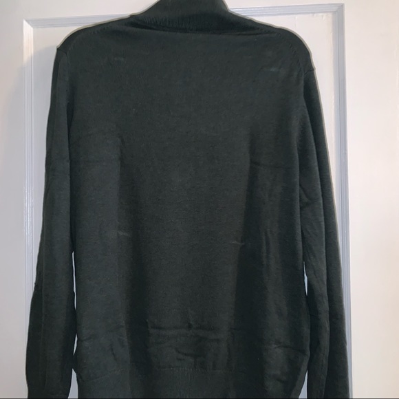 Mens Quarter Zip cotton sweater dark green new with tags Telluride Clothing Co - Picture 4 of 10